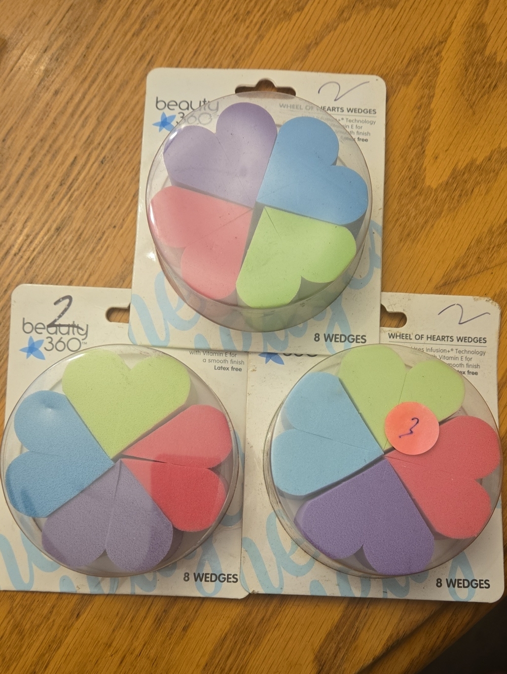 beauty 360 Heart-Shaped Makeup Sponge Set - Pastel Multi-Color